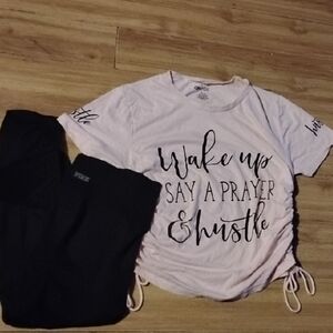 PINK Victoria's Secret Classic Black Leggings#FREE TOP